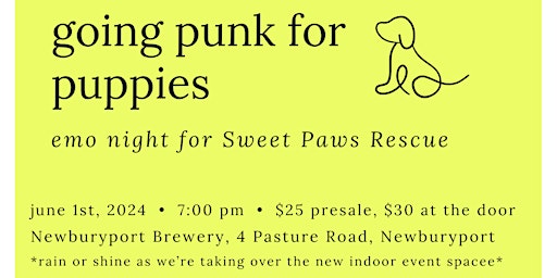 Primaire afbeelding van EMO NIGHT COMES TO NBPT a benefit for Sweet Paws Rescue