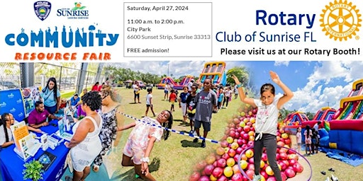 Hauptbild für Sunrise Community Resource Fair, Rotary is an Exhibitor