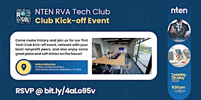 Imagem principal do evento NTEN RVA Tech Club Kick-off Event