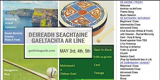 Primaire afbeelding van Deireadh Seachtaine Gaeltachta / Irish Immersion Weekend LA Online 2024