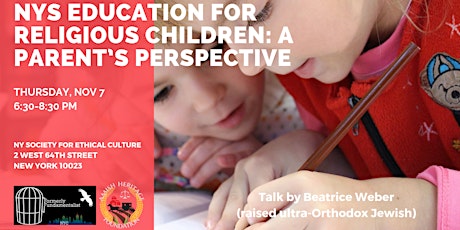 NYS Education for Religious Children: A Parent’s Perspective (Evening Talk) primary image