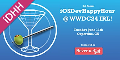 Imagem principal do evento iOSDevHappyHour @ WWDC24 IRL!