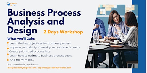 Imagem principal de Business Process Analysis & Design 2 Days Workshop on 9th May, 2024