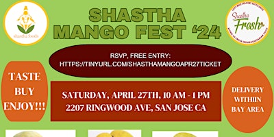 Imagen principal de Shastha Mango Fest '24 on Saturday, April 27th at 10:00 AM - 1:00 PM