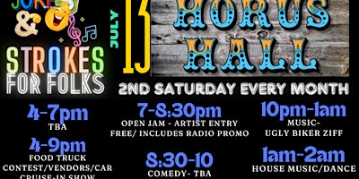 JOKES & STROKES FOR FOLKS - JULY13 HORUS HALL - FORT WORTH, TX -RADIO EVENT primary image