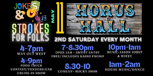 JOKES & STROKES FOR FOLKS -MAY 11- HORUS HALL- PUBLIC RADIO COMMUNITY EVENT