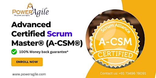 Advanced Certified ScrumMaster® A-CSM Certification Training in Coimbatore primary image