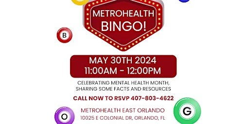 Imagem principal de Free Senior  65+ BINGO! at Metro Health of East Orlando