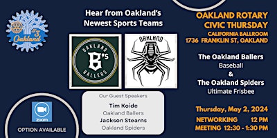 Immagine principale di Civic Thursday - Oakland Ballers & Oakland Spiders 