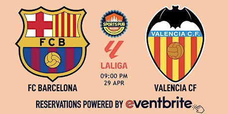 Imagem principal do evento Barcelona v Valencia | LaLiga - Sports Pub Malasaña