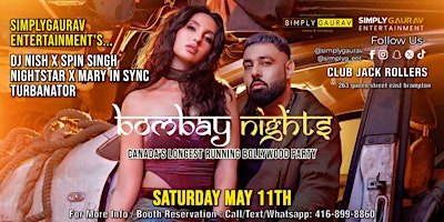 Primaire afbeelding van BOMBAY NIGHTS | Canada's Longest Running Bollywood Party