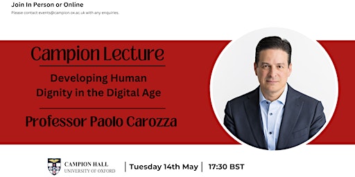 Imagem principal de The Campion Lecture 2024: Developing Human Dignity in the Digital Age
