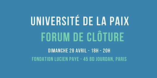 Hauptbild für Université de la Paix - Forum sur l'Eau