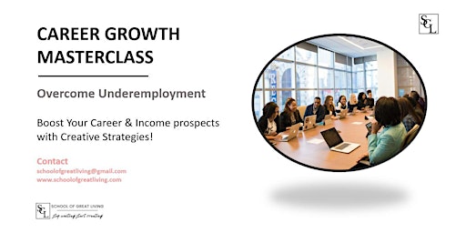 Hauptbild für CAREER GROWTH MASTERCLASS-Overcome Underemployment with Creative Tactics!
