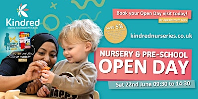 Immagine principale di Kindred Bournemouth Nursery & Pre-School Open Day - 22nd June 2024 
