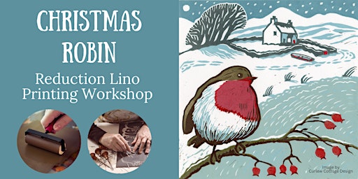 Primaire afbeelding van Christmas Robin Reduction Lino Printing Workshop