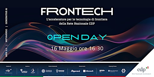Imagen principal de Frontech Open Day: scopri l'acceleratore CDP per le tecnologie di frontiera