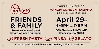 Pochino Italy Friends & Family Event primary image