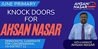 Nasar for Congress Canvassing - Herndon primary image