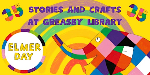 Imagem principal do evento Elmer Stories and Crafts at Greasby Library