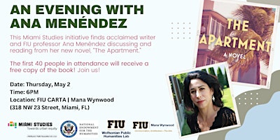 Imagem principal do evento Miami Studies: An Evening with Ana Menéndez