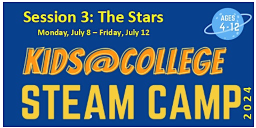 Imagem principal do evento PSC Kids@College 2024 - Celestial Summer STEAM Camp - SESSION 3- THE STARS