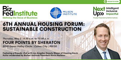Imagem principal do evento BizFed Institute & Milken Institute Housing Forum: Sustainable Construction