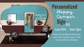 Personalized Cute Camper Sign  primärbild