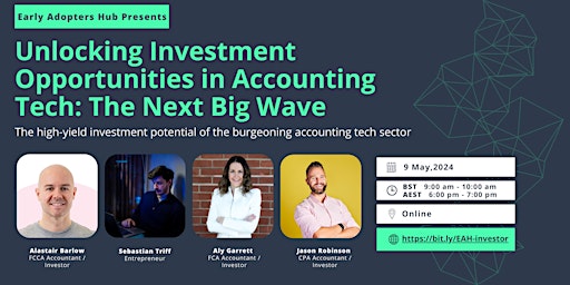 Imagem principal do evento Unlocking Investment Opportunities in Accounting Tech: The Next Big Wave