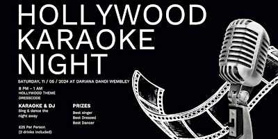 Hollywood Karaoke Night at Dandi Wembley primary image