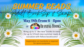 Imagem principal do evento Summer Reads Adult Book Sip & Swap