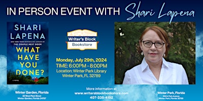 In Person Event with Thriller Author Shari Lapena primary image