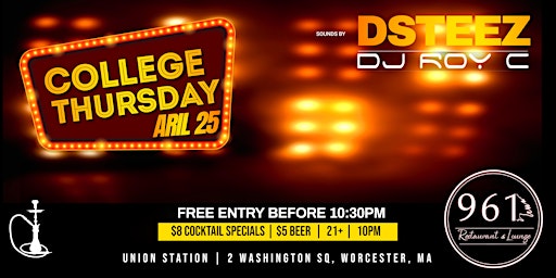 Immagine principale di THURSDAY COLLEGE WITH DSTEEZ @ 961 LOUNGE 