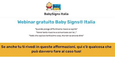 Imagem principal do evento Webinar gratuito Baby Signs® Italia
