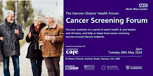 Imagem principal do evento Harrow Citizens’ Health Forum: Cancer Screening Services