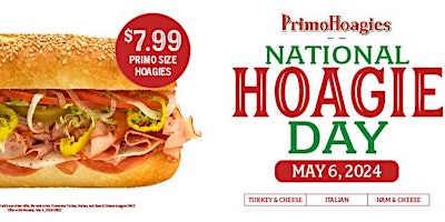 PrimoHoagies National Hoagie Day at ALL Locations! primary image