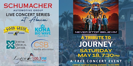 Image principale de Journey Tribute - FREE CONCERT. This is for a preferred reserved seat.