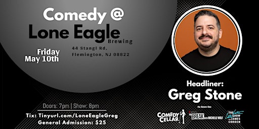 Comedy at Lone Eagle Brewing with Greg Stone! primary image