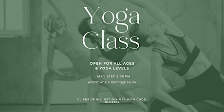 Beginner Yoga Class at Blu Boutique Salon & Wellness