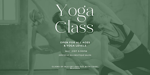 Immagine principale di Beginner Yoga Class at Blu Boutique Salon & Wellness 