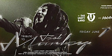 Bob Marley Tribute Show by THE UNITY BAND Friday June 7th @ ROOFTOP LIVE