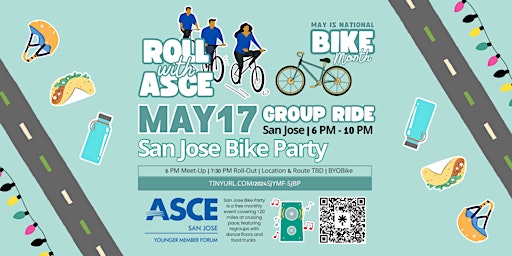 Image principale de Bike Month: Roll with ASCE SJ YMF for San Jose Bike Party