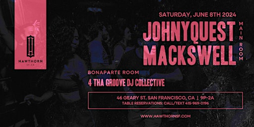 Imagem principal do evento JohnyQuest, Mackswell + 4 Tha Groove DJ Collective