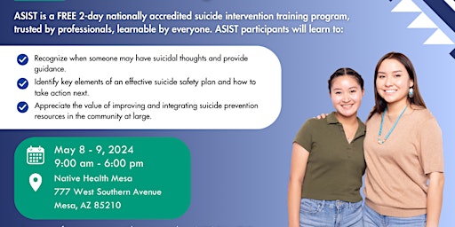 Imagem principal do evento Applied Suicide Intervention Skills Training (A.S.I.S.T.)