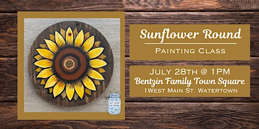 Imagen principal de Sunflower Wood Round Painting Class