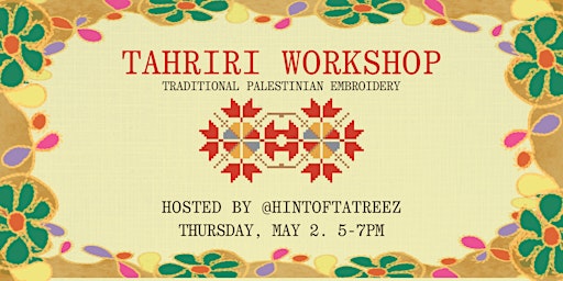 Imagem principal do evento Tahriri Workshop | Yafa Cafe | @hintoftatreez