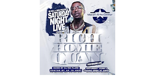 RICH HOMIE QUAN @ SATURDAY NIGHT LIVE @ THE MAC primary image