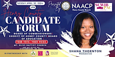 Imagen principal de 2024 Henry County Candidate Forum hosted by SCWIB PAC & Henry County NAACP