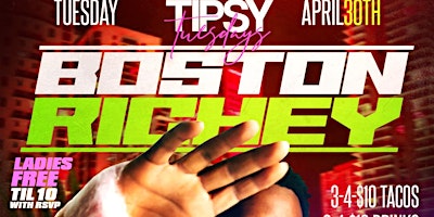 Primaire afbeelding van Tipsy Tuesdays: Boston Richey