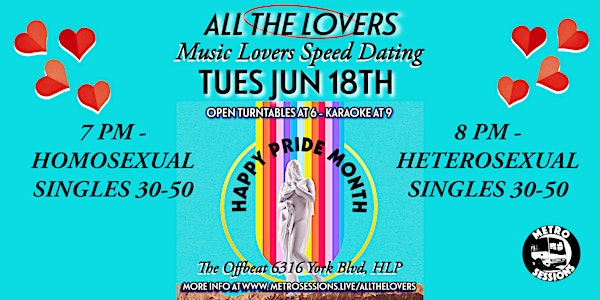All the Lovers: Music Lovers Speed Dating - Pride Month Edition